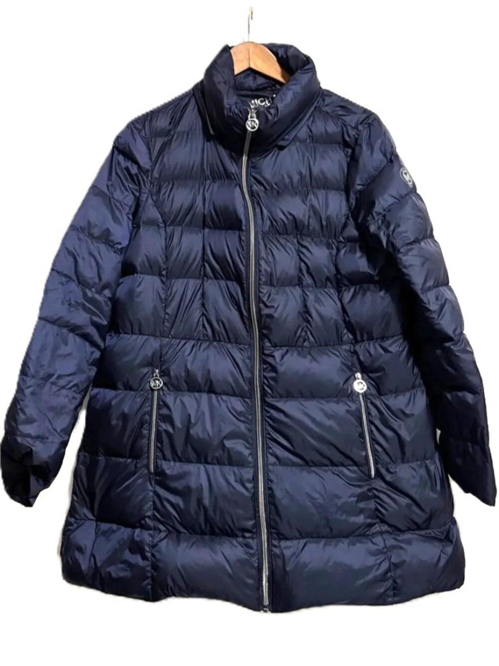 Michael Kors Navy Packable Down Puffer Jacket Size XL